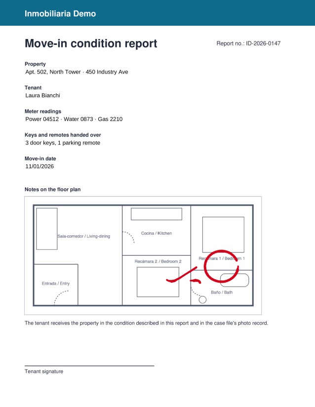 First page of the delivered case file PDF