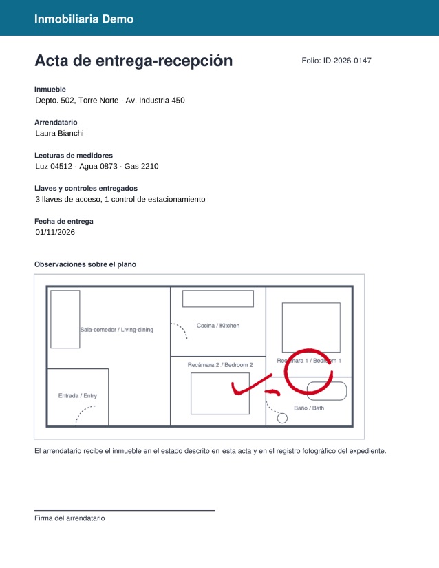 Primera página del PDF del expediente entregado