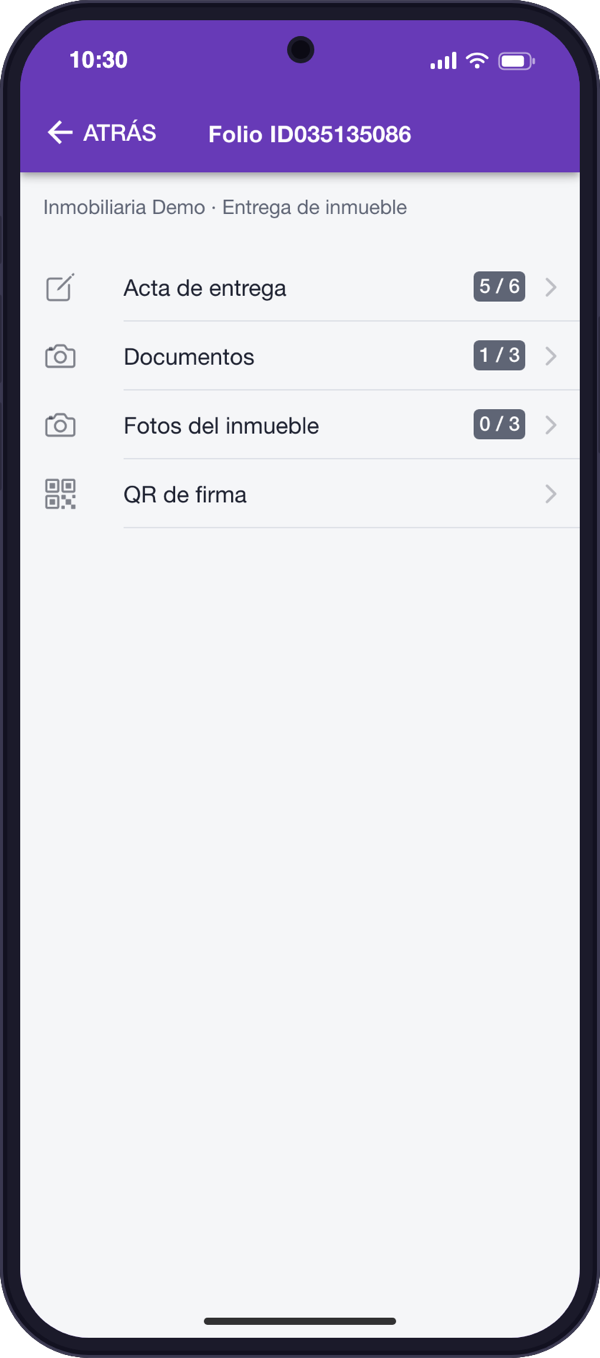 El expediente en el celular, con el avance de cada grupo